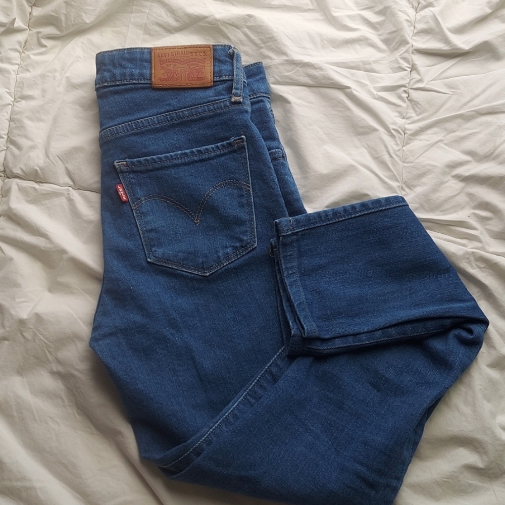 Levi's 721 high Rise skinny jeans sz 25x30 9.5" rise 99% Cotton